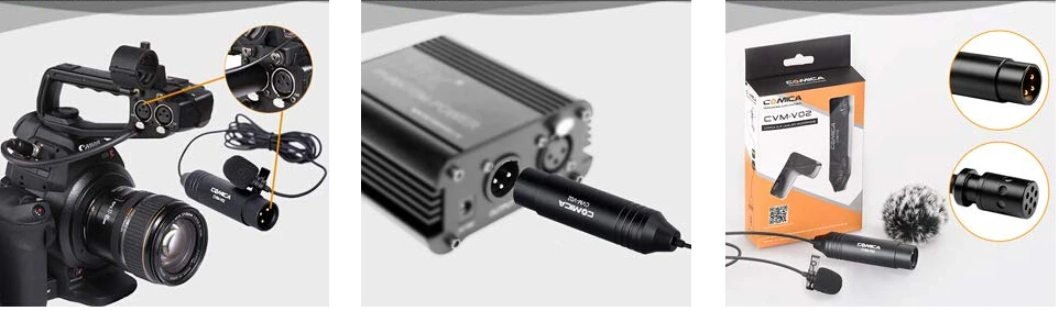 CVM-V02O Phantom power всенаправленный XLR петличный нагрудный микрофон для Canon sony Panasonic видеокамера для зуммирования