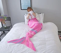 cammitever mermaid throw blanket handmade mermaid tail blanket for adult kid multi soft crochet mermaid blanket