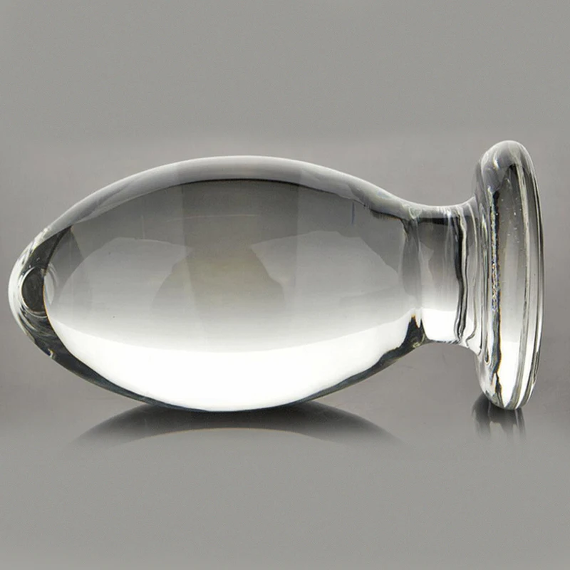 Большая Огромная стеклянная Анальная пробка на голову кристальная для точки G