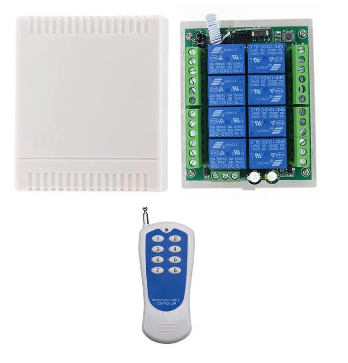 add 1pcs remote 500m AC/DC 12V 8CH 8 канальный Беспроводной дистанционного Управление; радио переключатель для гаража/ролика/раздвижные ворота/двигатель постоянного тока led - Цвет: add 1pcs remote