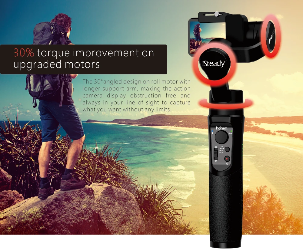 Hohem iSteady Pro 2 3-осевой портативный монопод с шарнирным замком для DJI Osmo экшн Камера стабилизатор для GoPro Hero 7/6/5/sony RX0 спортивные Камера