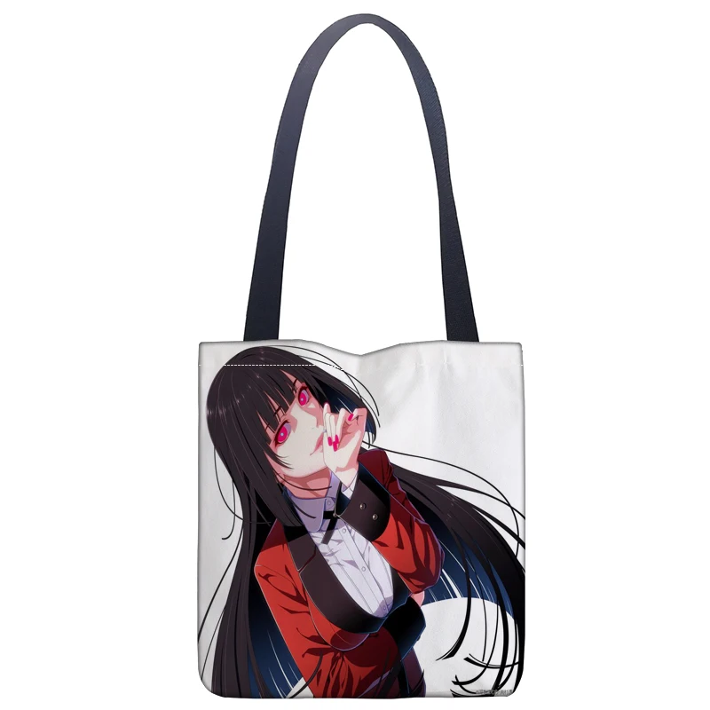 Аниме Сумка Kakegurui Модный мягкий тоут с открытым карманом и модным принтом