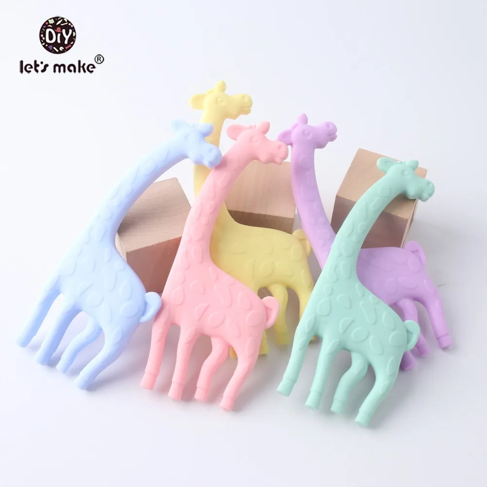 Let's Make Baby Teether 1 шт мультяшный кулон в форме жирафа пищевой силиконовый