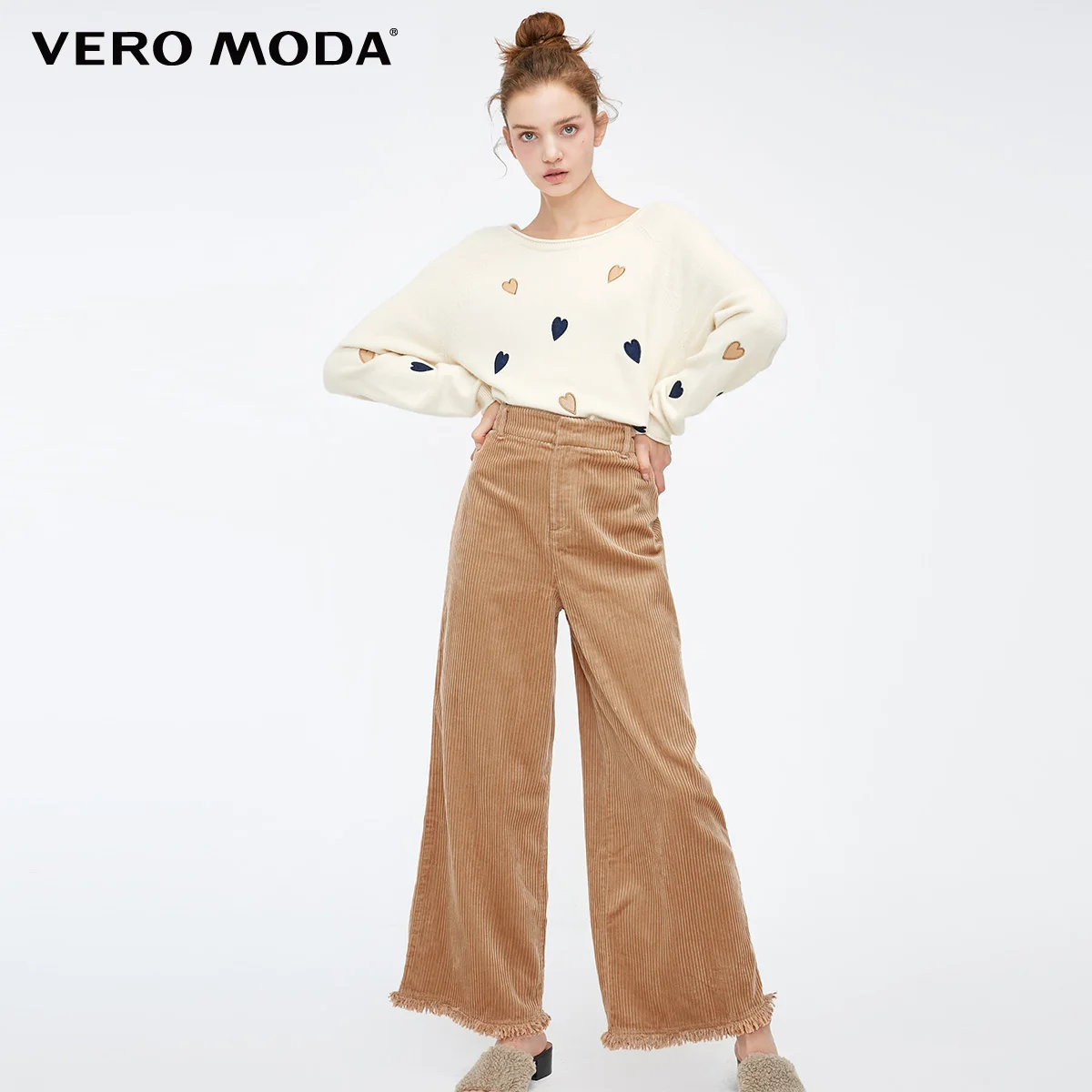 Vero Moda брюки женские Временно полки зима Национальный Ветер заусенцы ноги высокой талии девять точек Слаксы | 318450508