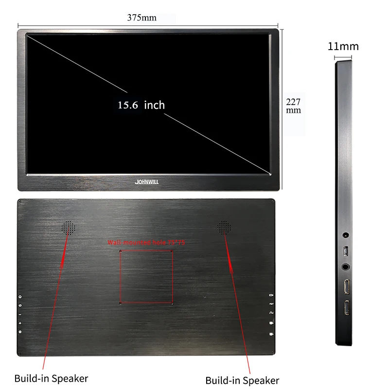 15,6 дюймов FULL HD lcd Тонкий игровой монитор портативный монитор ПК ips экран с ЧПУ оболочка 2 Mini HDMI USB с питанием от USB кожаный чехол