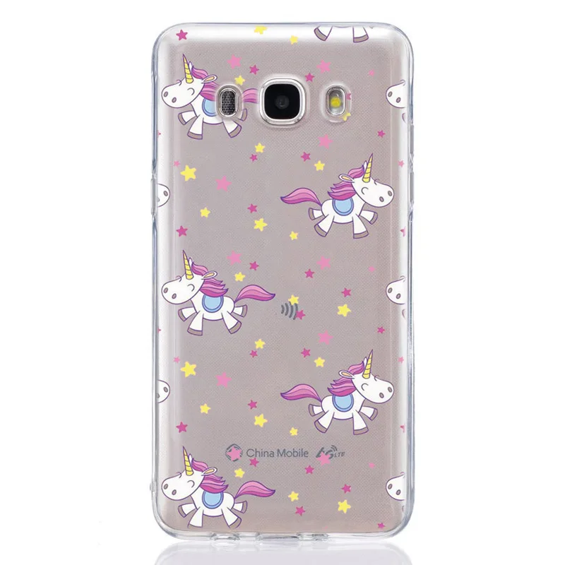 Для Samsung Galaxy J1 J2 J3 J5 J7 prime J120 J320 J330 J530F ТПУ цветной мягкий чехол с единорогом