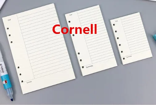 cornell 45 листов A7 A6 A5 Чистый цвет простой 6 отверстий с отрывными листами блокнот для core внутренней стороны учетной записи заправки для планировщика Школа канцелярских товаров - Цвет: cornell