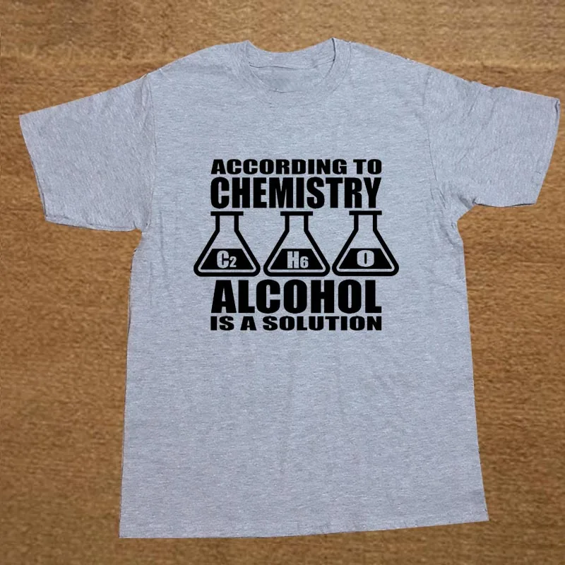 Новый Летний Стиль Смешно АЛКОГОЛЬ Является РЕШЕНИЕ Футболка Мужчины