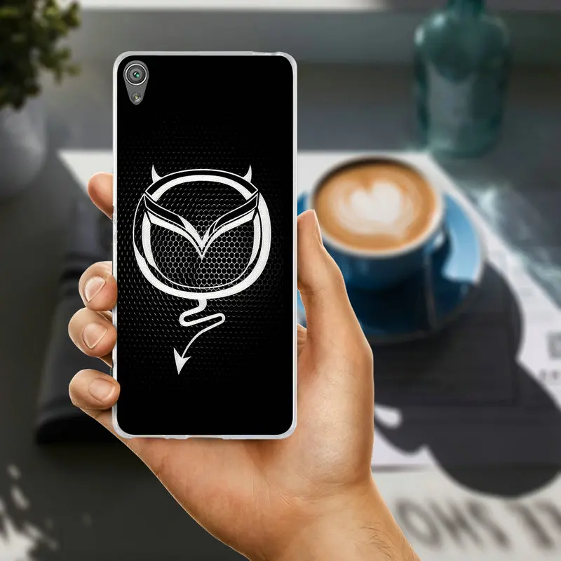 Модные режим залить Mazda Логотип Ясно Чехлы ТПУ телефон для sony Xperia M2 M4 M5 E3 E5 T3 XA Z Z1 Z2