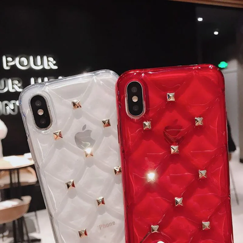 Мягкий Блестящий 3D-чехол для iPhone 7 8 6 6S Plus X XR XS Max Прозрачный ударопрочный чехол из
