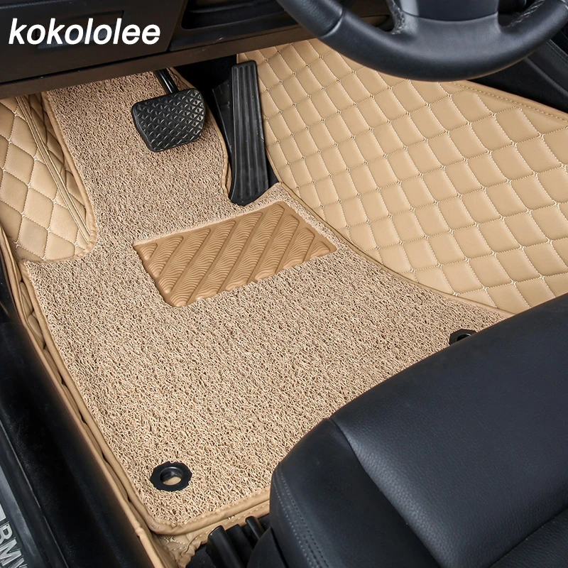 

kokololee leather car floor mats for Toyota corolla 2007-2014 2015 2016 2017 2018 Custom auto foot Pads automobile carpet cover