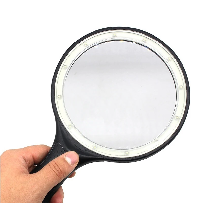 Led Scrub Нескользящая ручка расширяющееся зеркало большое Hd Чтение Лупа большой