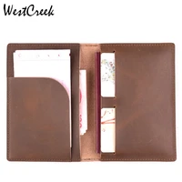 westcreek brand vintage genuine leather travel passport cover wallet crazy horse leather passport holder bag id card case w20178