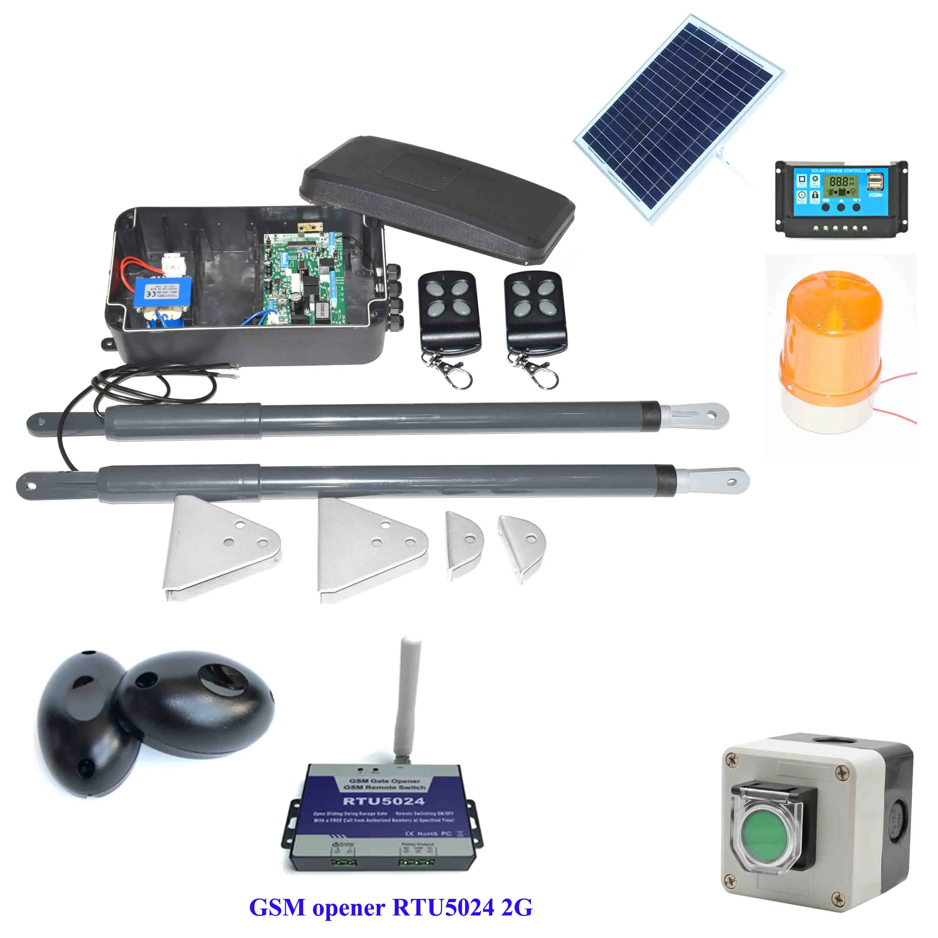 Kit 8 200 кг gsm, автоматический Электрический распашные ворота открывания двери открытый операторский Мотор привод доводчик комплекты с солнечной системой для распашных дверей - Цвет: Kit 8