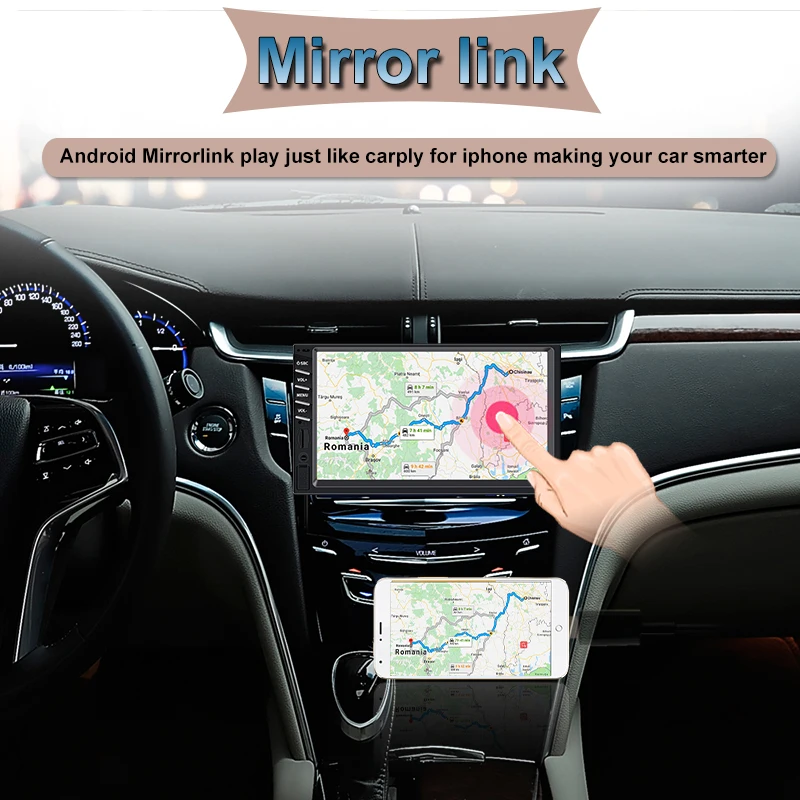 2din автомобиля Радио 7 дюймов Touch mirrorlink проигрыватель Android 2 DIN MP5 плеер Авто Bluetooth