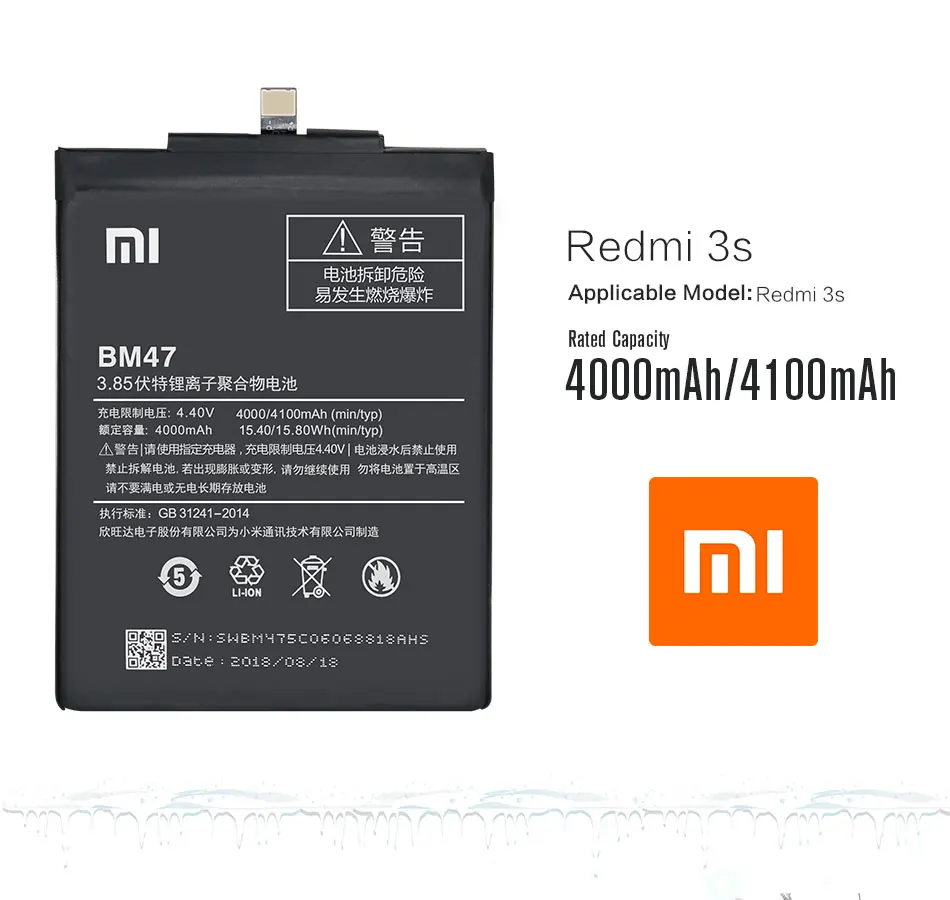 Аккумулятор Xiao Mi BM47 4100 мАч для Xiaomi Redmi 3S 3X Redmi 4X Redmi 3/3pro, высококачественные Сменные Аккумуляторы для телефонов