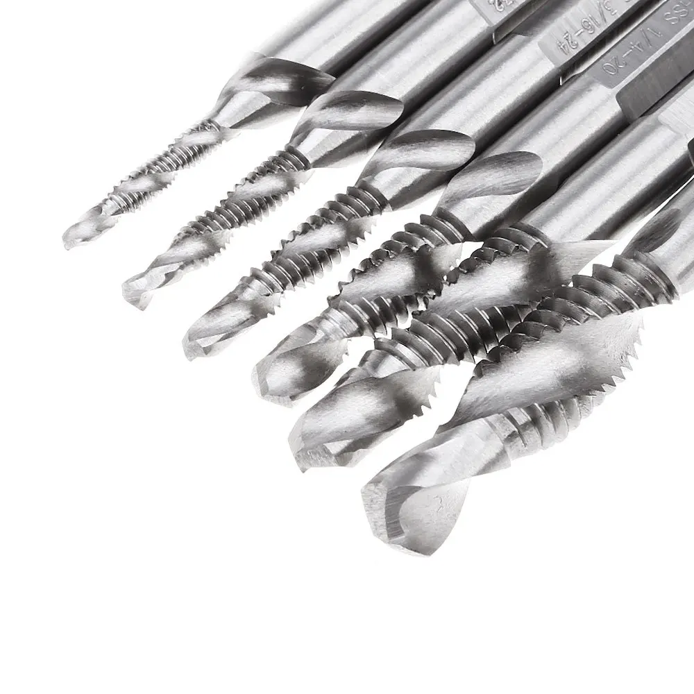 6 шт. Шестигранная Быстрорежущая стальная резьба спиральный винт 1/4 'Ƈ/8'' 3/8