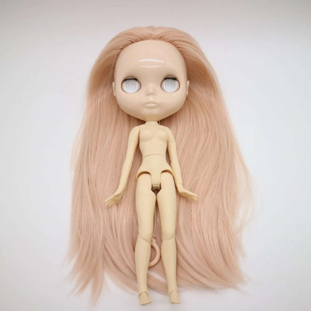 Без глаз чипы цельная кукла без одежды blyth кукла розовые волосы для DIY 20171012
