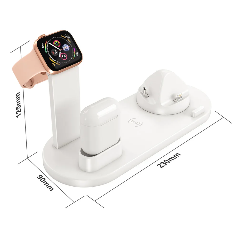 3 в 1 Подставка для зарядки для Apple Watch, беспроводная зарядная станция для iPhone x xr xs, вращающаяся зарядная док-станция