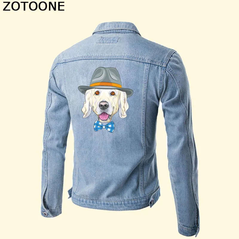 ZOTOONE Cute Gentleman Dog Patches T-shirt Sweater Thermal Transfer Stickers Applique Badge Iron On For Clothing C | Дом и сад