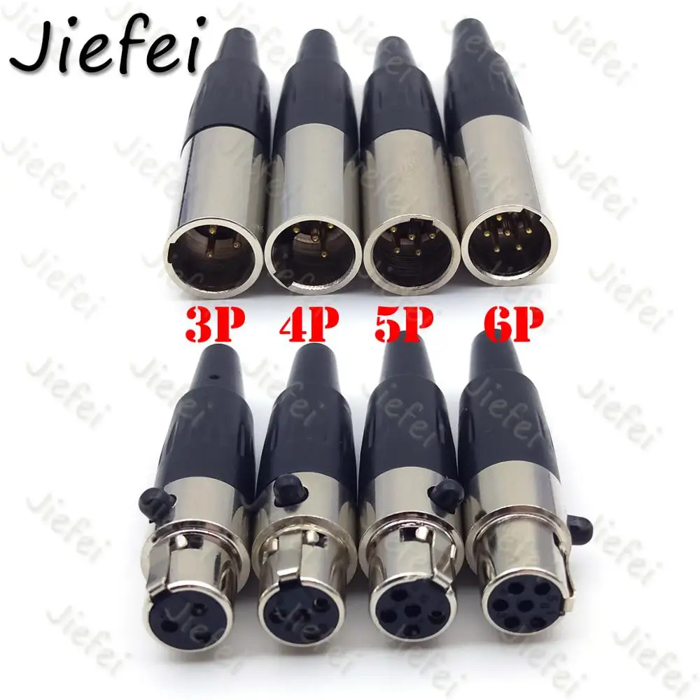 Mini Xlr Pinos Macho Mais Fêmea Plugue Conector de Microfone de Áudio para Cabo de Solda Adaptador Reto