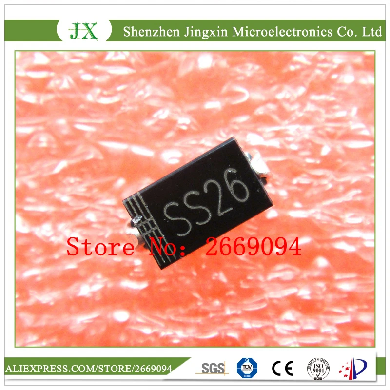 

200 шт./лот диод SS26 SMA диод Шоттки 2 а 60 в