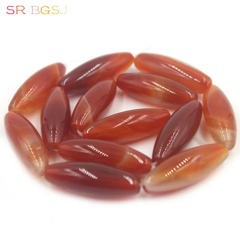 Бесплатная доставка 10x30 мм черный/красный оливари драгоценные камни агат оникс