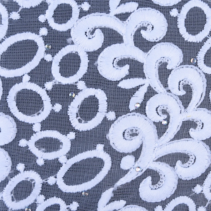 Высококачественная африканская кружевная ткань чистый белый молочный шелк