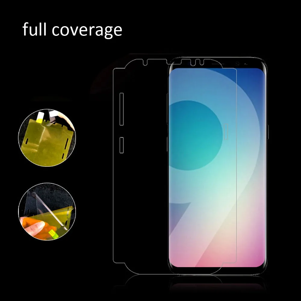Защитная пленка для Samsung A8/ S9 8/ plus/ A8plus Note 8 полностью закрывающая экран нано ТПУ