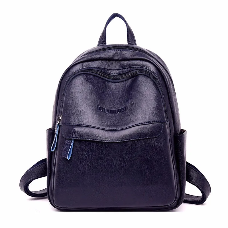 Женские кожаные рюкзаки, высокое качество, Sac A Dos Femme, женский рюкзак, Роскошный дизайнерский рюкзак, брендовый Повседневный Рюкзак - Цвет: Blue