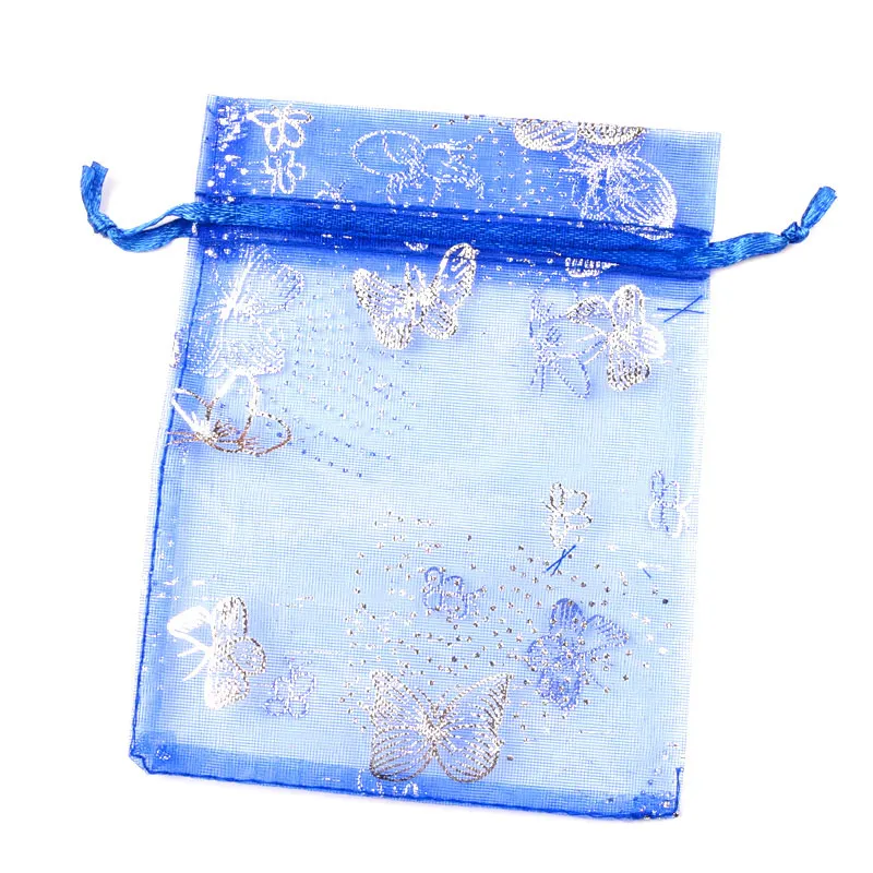Royal Blue 100 шт Смешанные 7x9 см 9x12 см сумки из органзы Свадебная вечеринка бижутерия для декорирования конфет Drawable Упаковка Дисплей и подарочные пакеты сумки - Цвет: Royal Blue