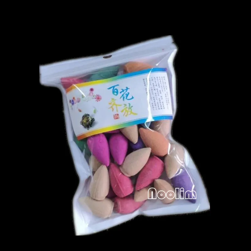 45pcs Mixed NOOLIM Ganesha горелка для благовоний с обратным потоком слон Бог эмблема благоприятный и успех керамическая конусная кадильница домашний декор с 20 шт. конусами - Цвет: 45pcs Mixed