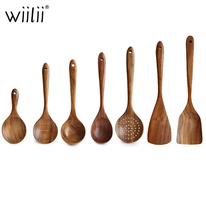 WIILII Тайский Тиковый кухонный шпатель для приготовления пищи кухонная посуда