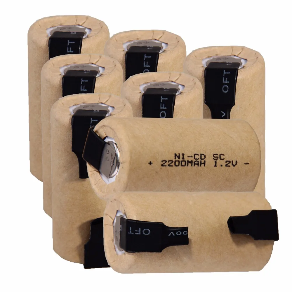 8 шт. SC 2200mah 1 2 v аккумулятор NICD аккумуляторы для makita bosch B & D Hitachi metabo dewalt 4 25 см *