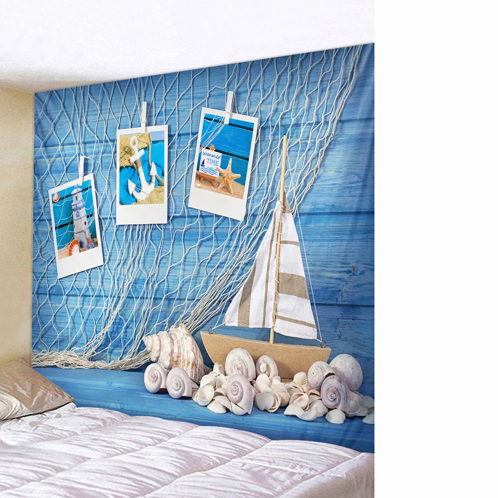 helm wall hanging carpet tenture mural blanket bedroom dorm decor large tapestry beach towel | Дом и сад