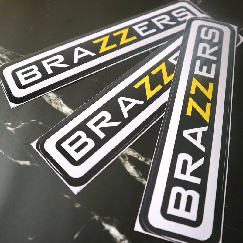 

CK2612#23*5cm BRAZZERS funny car sticker vinyl decal silver/black car auto stickers for car bumper window car decorations