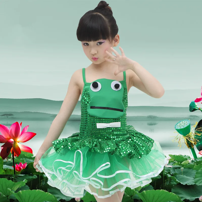 Детские костюмы-лягушки одежда для выступлений на сцене танцевальный костюм с