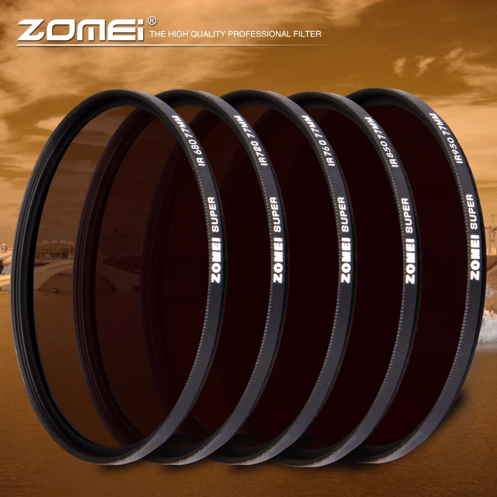 Zomei Infravermelho ir Filtro 680nm 720nm 760nm 850nm 950nm X-ray Infravermelho para Slr Dslr Câmera Lente Nikon Canon Sony
