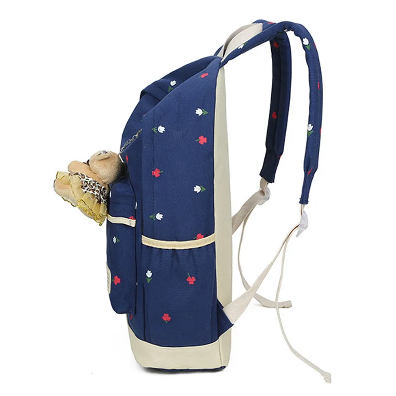 4 шт./компл. модный холщовый рюкзак Женский школьный школьные рюкзаки для