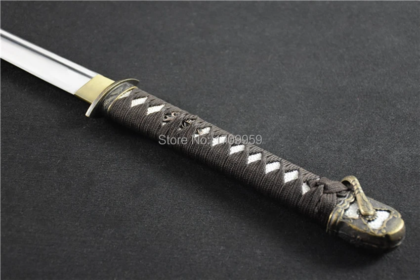 Японский самурайский прямой меч ручной работы острый катана лезвие из