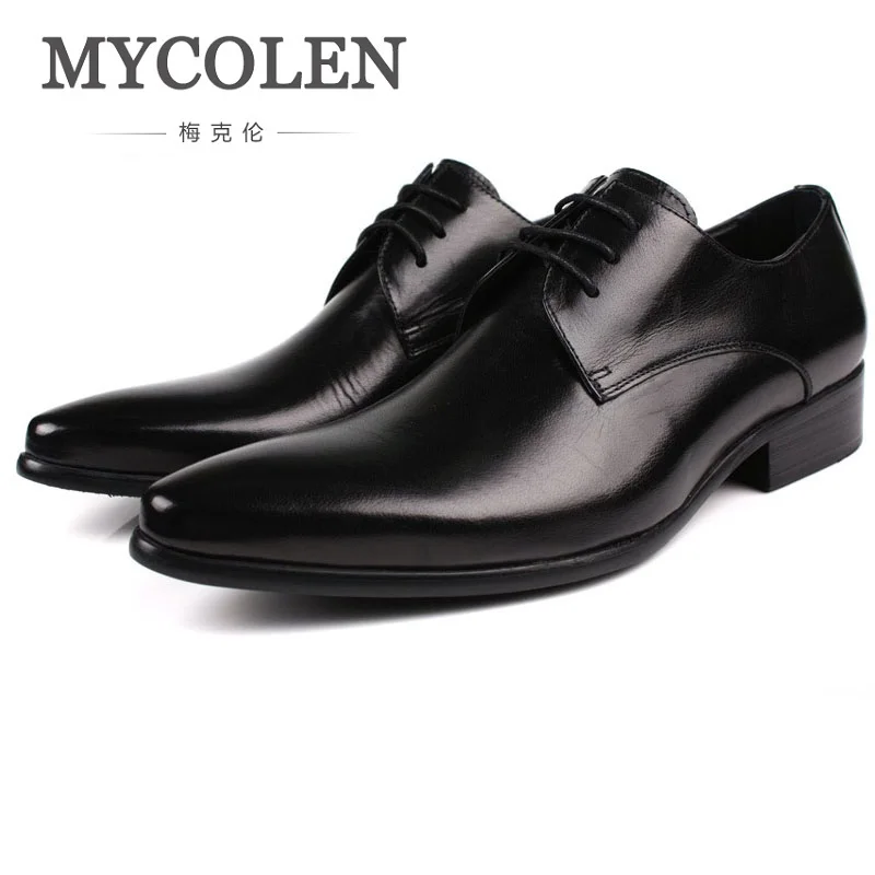 MYCOLEN/Мужские модельные туфли из натуральной кожи мужские туфли-оксфорды с острым