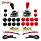 Black and red 2 игрока, джойстик с нулевой задержкой, аркадная игра, сделай сам, 2 USB энкодера+ 2 джойстика+ 20 копировальных кнопок SANWA, аркадная игра, Raspberry Pi, ручка - Цвет: Black and red