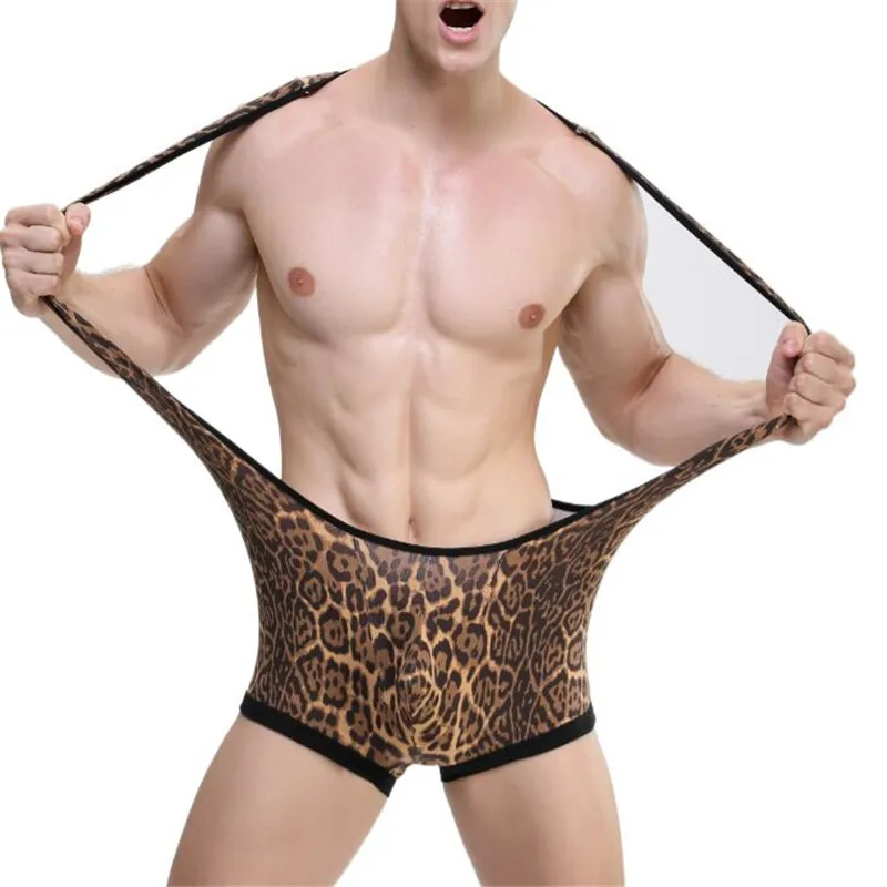 Новое сексуальное Мужское боди с леопардовым принтом мужское нижнее белье|men body