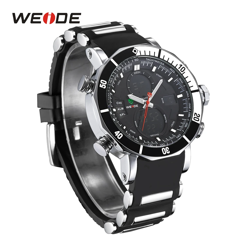 Бренд класса люкс WEIDE аналоговые спортивные наручные часы с двумя часовыми