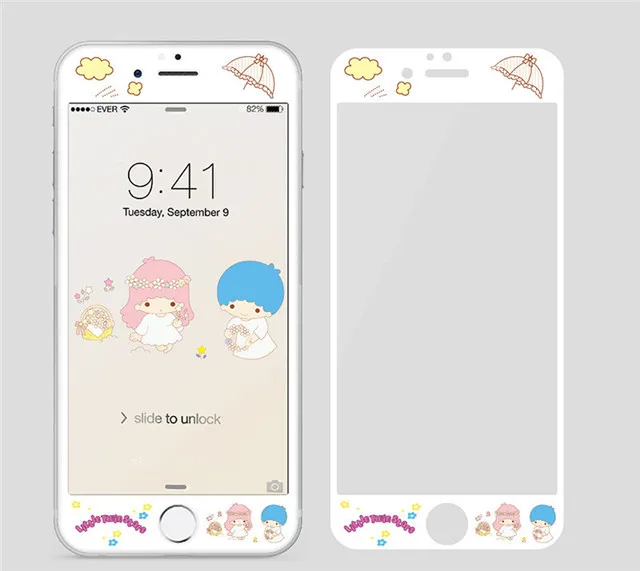 RLENDA Twins Милая стеклянная пленка с бантом My Melody для iPhone 8 6 6 S 7 plus, закаленное стекло с 3D краями, Защитная пленка для всего экрана - Цвет: 2