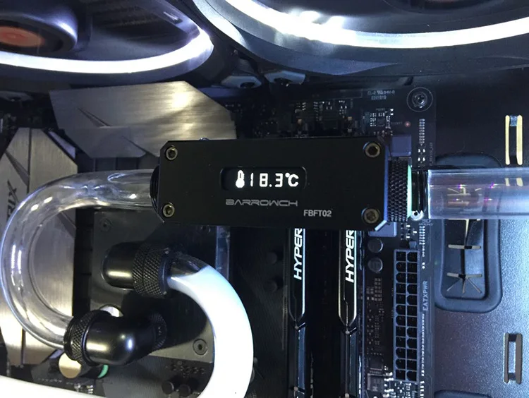 OLED цифровой дисплей измеритель температуры воды система охлаждения двойной G1/4