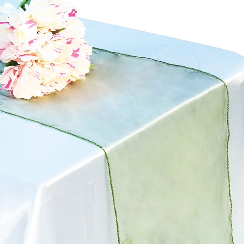 olive green 31 цвет узкая скатерть из органзы мягкий отвесный стул с обивкой банты Swag Свадебные События рождественские вечерние домашний банкетный стол Декор 1" x 108" - Цвет: olive green
