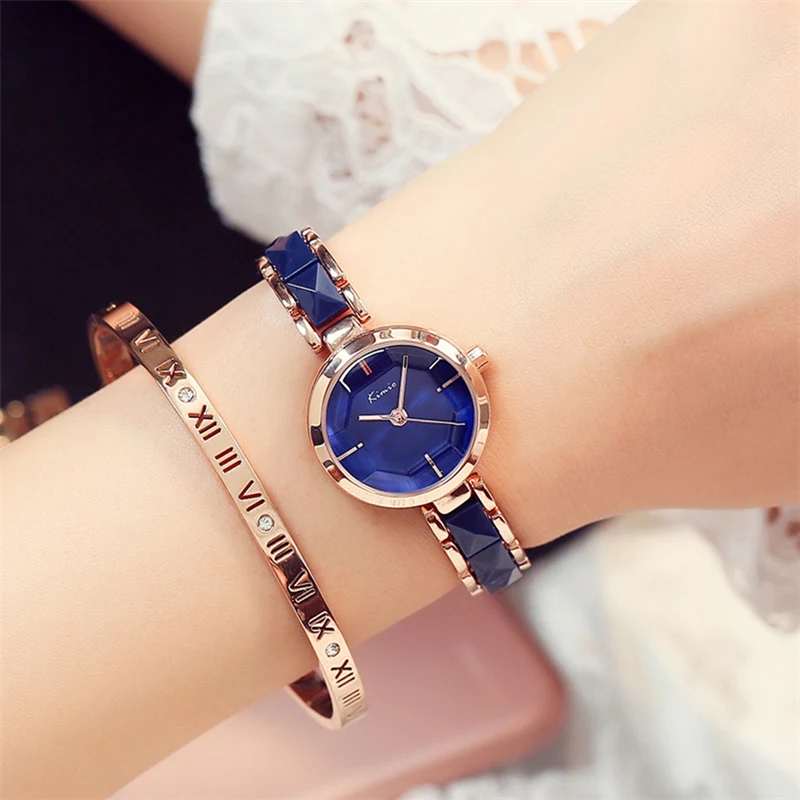 

KIMIO NEW Brand Imitation Ceramic Gold Watches Women Fashion Watch Luxury Quartz-watch Wristwatches Women's Watches For Women