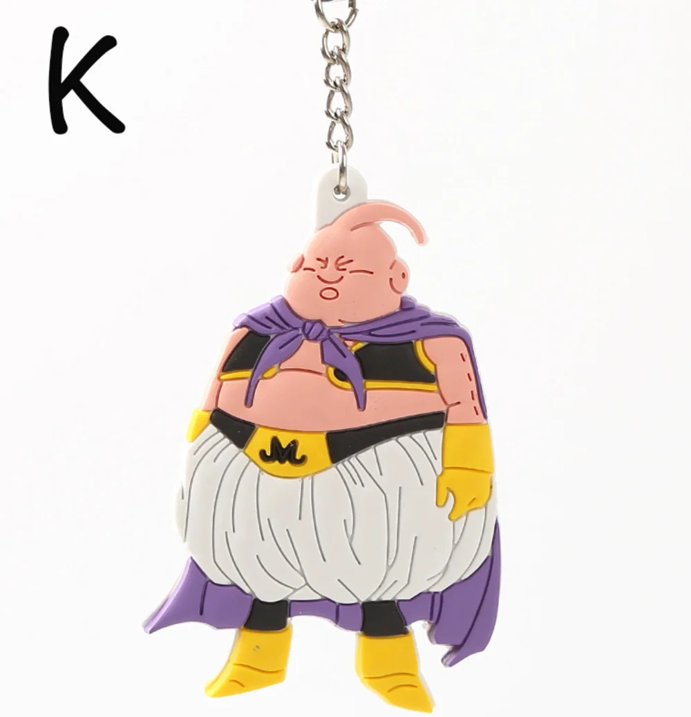 K 20/лот Dragon Ball брелок для ключей Goku Vegeta резиновая фигурка двухстороннее кольцо для ключей - Цвет: K