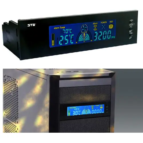 5 25 &quotс цифровой ЖК панелью контроллер скорости вентилятора cpu HDD Температурный